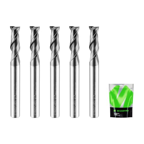 1/4'' Shank Carbide End Mills, 2 Flute Square End Mill Bits (5PCS) - size: 1/4 in(2 Flute)