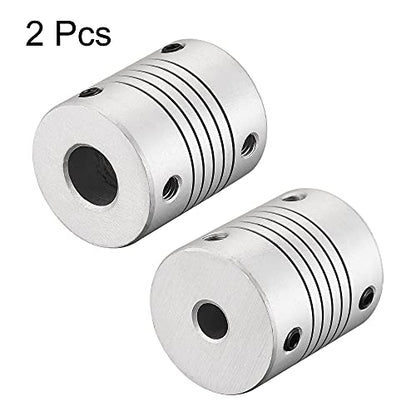 uxcell 10mm to 6mm Aluminum Alloy Shaft Coupling Flexible Coupler Motor Connector Joint L30xD25 Silver 2Pcs - size: 10mm to 6mm