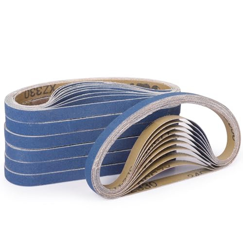 40-Piece Premium 1/2 x 18 Inch Zirconia Sanding Belts 150 Grit - color: 150 Grit, size: 1/2x18 Inch
