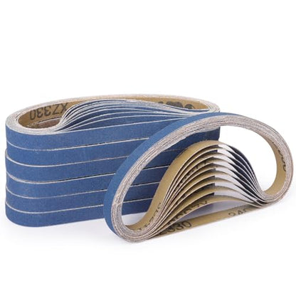 40-Piece Premium 1/2 x 18 Inch Zirconia Sanding Belts 150 Grit - color: 150 Grit, size: 1/2x18 Inch