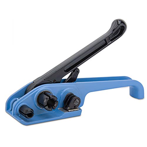 MYFAMIREA Heavy Duty Poly Strapping Tensioner Sealer and Cutter Manual Packing Tools Kit for 1/2"-3/4" Width Polyester Polyproplyn Strap(Sky Blue) - style: Tensioner-Sky Blue