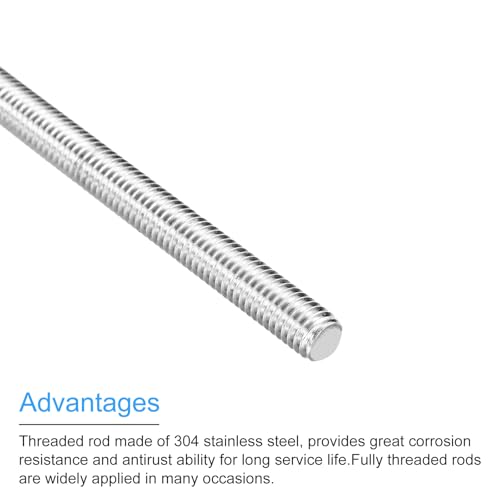 MECCANIXITY Fully Threaded Rod 3/8"-16 UNC Thread Pitch 304 Stainless Steel Right Hand Threaded Rods Bar Studs,3.15 inch 4 Pack - size: 3/8"-16 UNC x 3.15 inch