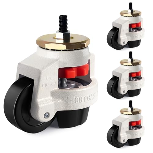 Retractable Leveling Machine Casters 4Pcs- 4400 lbs Per Set - size: 2.5 INCH