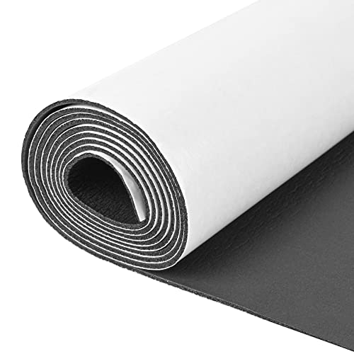 Sponge Neoprene Foam Rubber Sheet with Adhesive, 12 in x 60 in x 1/16 in Multi-Function Soundproof High Density Waterproof Rubber Mat, Perfect Cosplay Easy Cut DIY Neoprene Padding Roll - Black - color: Black, size: 12 in x 60 in x 1/16 in