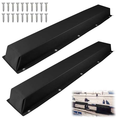 ORLANG 36"/48"/59"/72" Dock Bumpers,Dock Fenders with Stainless Steel Screws,Boat Dock Bumpers,Dock Post Bumper for Docking Edges, Piling, Vertical Poles, Horizontal Decks or Piers(Multiple Colors) - color: Black, style: 48 In-2Pack
