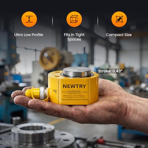 NEWTRY 10T Low Profile Hydraulic Jack+CP-180 Manual Pump Kit, 0.4" Stroke - size: 10T Hydraulic Jack + cp-180 pump