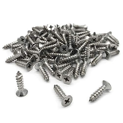 5 x 20mm Screw, Flat Head, Phillips Drive, Self Drilling, 304 Stainless Steel Drywall Wood Screws 100Pcs - size: 5 x 20mm