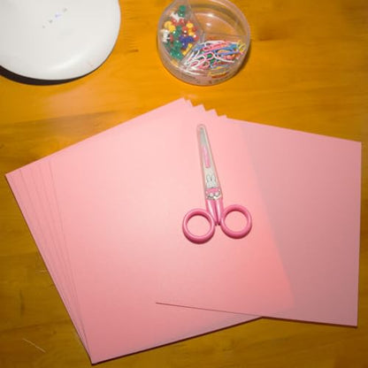 10 Pcs 8”X8” Pink Opaque Rigid Plastic Sheet, 0.02 inch Thick PVC Sheet 200mm x 200mm for Office DIY Cutting - color: Pink