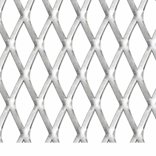 Heavy Duty Expanded Metal Mesh Panel, Stainless Steel Fence Panel for Security, Animal Pens, Runs, Aviaries, and Repairs - color: Silver-B, size: 19.7" x 19.7" x L x W
