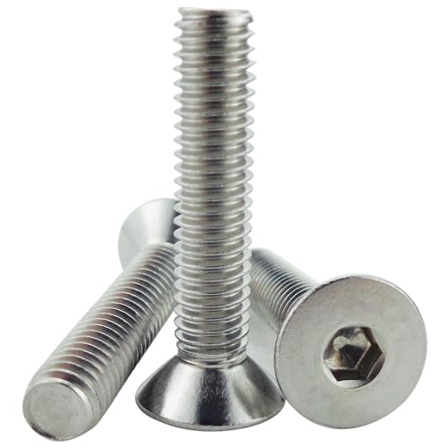 M6 x 30mm Flat Head Socket Cap Screws,Fajoeda 20Pcs M6 Countersunk Bolts 18-8 (304) Stainless Steel Hex Socket Cap Screws - size: 20PCS M6-1.0 x 30mm