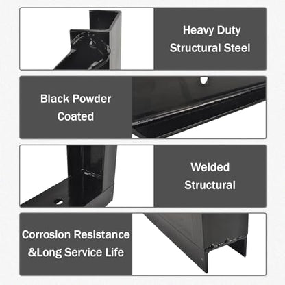 3 PCS 18 x 18 Inch Black Welded Structural Steel Mounting Brackets - size: 18"x18" Welded-3PCS