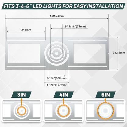 Sidasu 96 Pack New Construction Mounting Plate for 3, 4, 6" Recessed Lights - size: 96 Pack