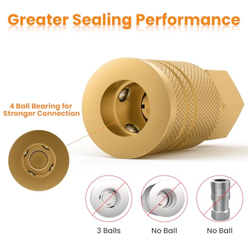 1/4 Inch Brass Female Industrial Coupler, 1/4" NPT Air Hose Fittings, 2PCS - size: Female 1/4" 2 pcs