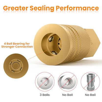 1/4 Inch Brass Female Industrial Coupler, 1/4" NPT Air Hose Fittings, 2PCS - size: Female 1/4" 2 pcs