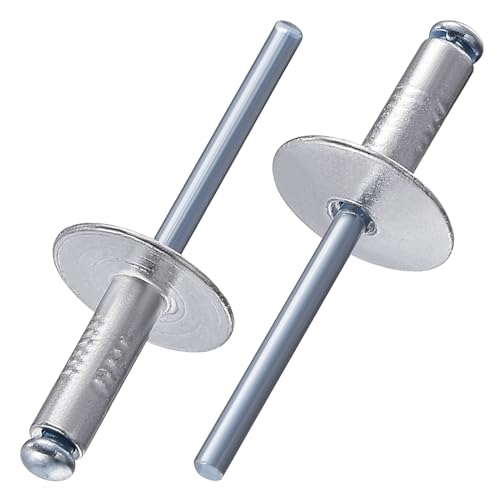 Wensilon(pcs) 1/4 * 3/4" Large Cap Open End Aluminum Blind Rivets,6.4 * 19 Blind Rivet - color: Aluminum, size: 1/4*3/4