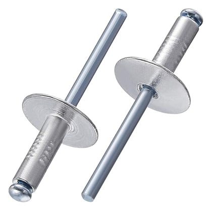 Wensilon(130 pcs) 3/16 * 5/8" Large Cap Open End Aluminum Blind Rivets, 5 * 16 Blind Rivet - color: Aluminum, size: 3/16*5/8
