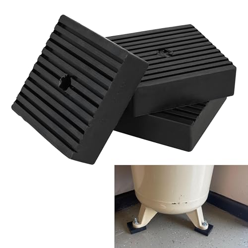 Heavy Duty Solid Rubber Shock Pads 4"x4"x1.2" (3 Pack)