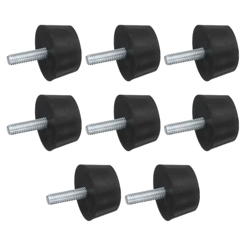 uxcell 8Pcs Thread Adjustable Levelling Feet, 1.18" x 0.59" Rubber Furniture Feet with M6 x 20mm Studs for Table Chair Feet Floor Protector, Black - size: 1.18" x 0.59", M6 x 20mm