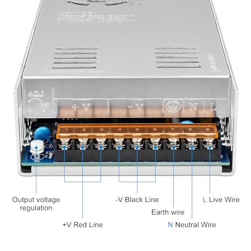 inShareplus 24V 25A 600W LED Power Supply, AC 100-240V to DC 24 Volt Regulated Switching Converter, Low Voltage Transformer for Strip Lights, Lighting Modules and 24V Devices - style: 24V 600W