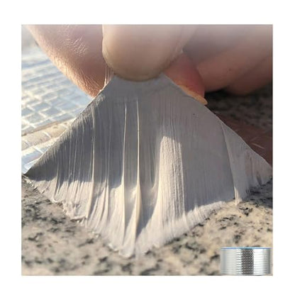 Butyl Tape Waterproof Tape, Aluminum Foil Butyl Seal Tape for Leakage, Butyl Rubber Tape for Reapring for Boat, Pipe Sealing, Roof Crack, RV, Awning, Window Sealing - 2"W x 16'L - size: 2 inch x 16.5feet