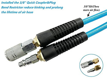 SANFU Polyurethane(PU) Reinforced 3/8”ID x 100ft, Air Hose, Blue(100’) - color: Blue, size: 100FT