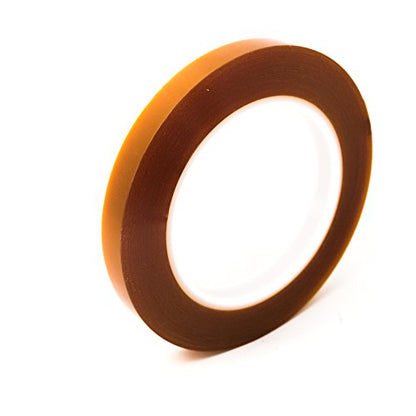 Bertech - PPTDE-3/8 Double Sided Polyimide Tape, 1 Mil Thick, 3/8 Inches Wide x 36 Yards Long, Silicone Adhesive on Both Sides, 3 Inch Core, RoHS and REACH Compliant - size: 0.375 Inches