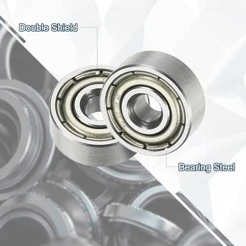 uxcell 10Pcs 623ZZ Deep Groove Ball Bearings, 3x10x4mm Chrome Steel - size: 623ZZ (3x10x4mm)