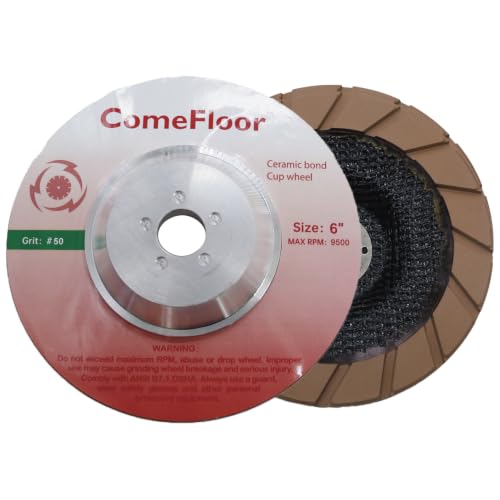 6" Transitional Ceramic Grinding Wheels 5/8"-11 Arbor Diamond Cup Wheel for Concrete Polishing Pro,50# Medium - style: 50#