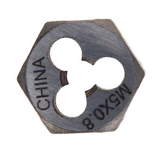 Utoolmart Hex Rethreading Die, M5 x 0.8 Pitch, Carbon Steel Thread Die, Hex Rethreading Die Machine Thread Die, Hexagon Taper Pipe Die, 1 Pcs - size: M5×0.8 Standard Teeth