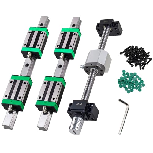 HGR20-700mm Linear Slide Rails + 1PCS SFU1605-700mm Anti-Reverse Ballscrew with BF/BK12, Nut Housing, Coupling with 4pcs Bearing Block Linear Guide Rail Set High Precision CNC Parts for CNC - size: HGR20-700mm+SFU1605-700mm, style: HGR20+SFU1605