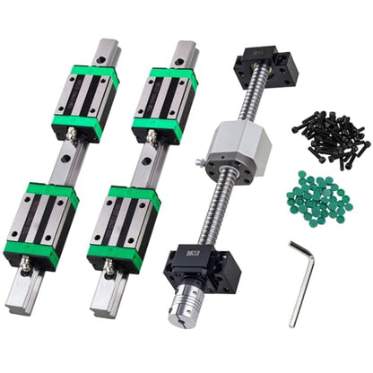 HGR20-700mm Linear Slide Rails + 1PCS SFU1605-700mm Anti-Reverse Ballscrew with BF/BK12, Nut Housing, Coupling with 4pcs Bearing Block Linear Guide Rail Set High Precision CNC Parts for CNC - size: HGR20-700mm+SFU1605-700mm, style: HGR20+SFU1605