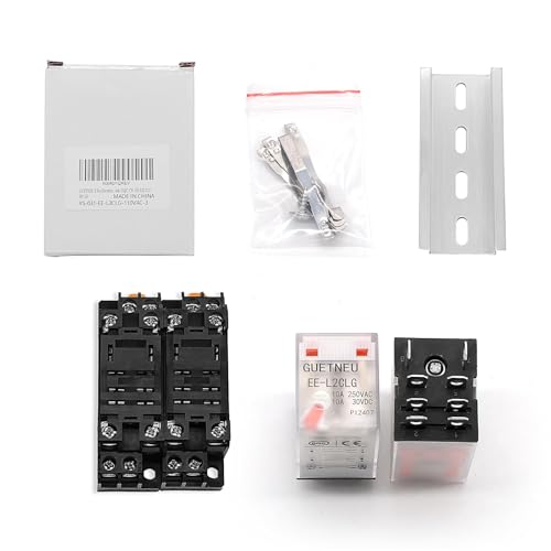 2 Pcs Electromagnetic Power Relays, Red Indicator Light - size: 8-Pin 110 VAC