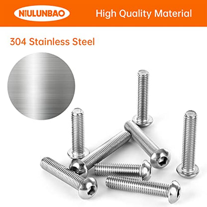 M8 x 30mm 35mm 40mm 45mm 50mm Button Head Socket Cap Screws Bolts, 304 Stainless Steel, Metric Allen Hex Drive, Machine Fully Threaded, Assortment Kit 25PCS - size: M8 x 30/35/40/45/50mm (25PCS)
