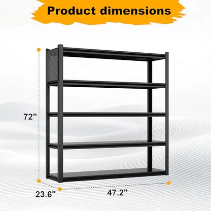 Storage Shelves with Pegboard,72“*48" Wide 24”Heavy Duty - size: 72H"48"W 24"D with pegboards