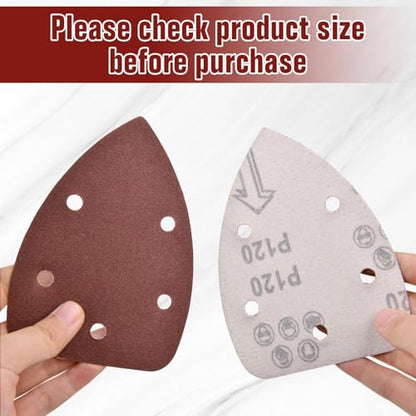 50 Pcs Mouse Detail Sanders Sandpaper Sanders Pads 40 80 120 180 240 Grits Mouse Sander Paper 5 Holes Triangular Sanding Sheets Abrasive Paper for Sanding Machine - style: 5 Hole