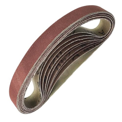 1/2 x 13 Inch Sanding Belts, 10 Pack Aluminum Oxide Abrasive Sandpaper, Multi-Grit Sanding Belts for Belt Sander, Ideal for Wood Metal Leather Polishing & Finishing