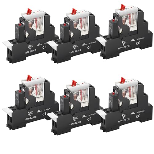 UL Listed 8A Electromagnetic Power Relay Din Rail Socket 8Pin 24 AC 6Pcs - color: 8 Pin, size: AC 24V