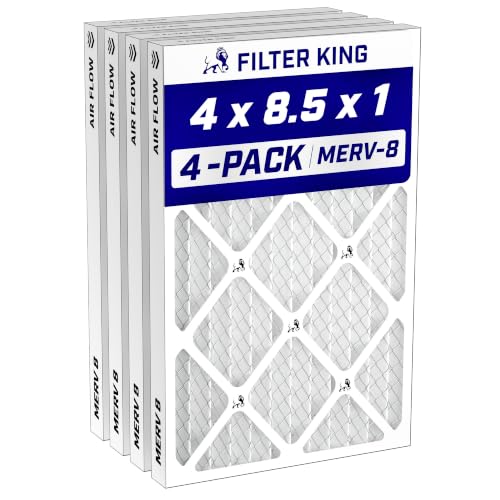 Filter King 4x8.5x1 Air Filter MERV 8, AC Furnace Filters (4-Pack) - size: 4x8.5x1