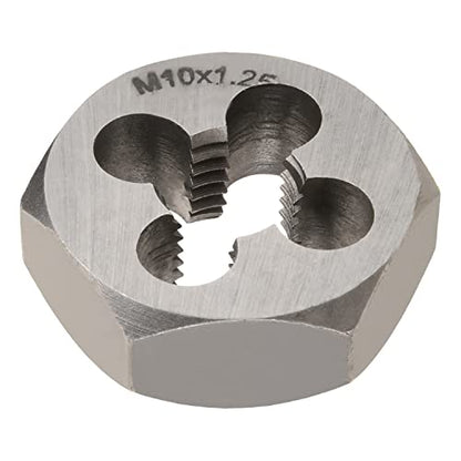 Utoolmart Hex Rethreading Die, M10 x 1.25 Pitch, Carbon Steel Thread Die, Hex Rethreading Die Machine Thread Die, Hexagon Taper Pipe Die, 1 Pcs - size: M10×1.25 Fine Teeth