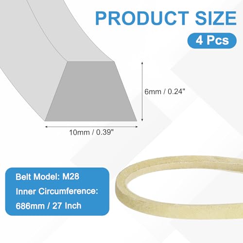 uxcell 4Pcs M28 Industrial Sewing Machine Belt 27.3" Outer Girth, Rubber - size: M28