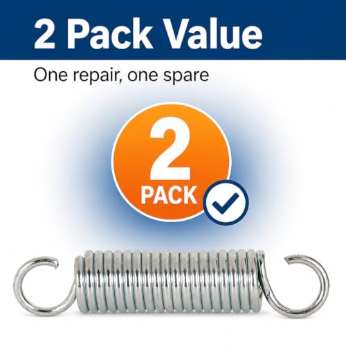 Prime-Line SP 9624 Extension Spring, Spring Steel Construction, Nickel-Plated Finish, 0.120 GA x 13/16 In. x 4 In., Single Loop Open, (2 Pack) - size: 13/16 in. x 4 in.