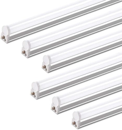 Barrina 6 Pack LED T5 Integrated Single Fixture 1FT, 600lm, 5W, 6500K - color: 6500k Super Bright White, size: 1 Foot