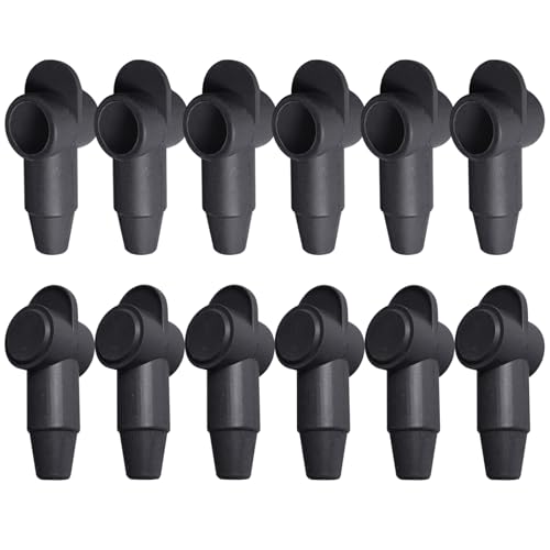 Ampper Silicone 1/4", 5/16" Stud Terminal Cover Fit 6-1 Gauge, Black 12 Pc - color: Black, size: 1/4" & 5/16" Stud M