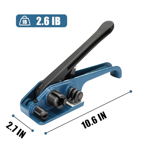 Heavy Duty Banding Strapping Tensioner & Cutter Manual Packaging Tools Windlass for 1/2"-3/4" Width Polyester Poly Strap(Gemstone Blue) - color: PET Blue, size: 1/2-3/4in