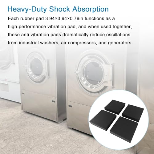 4 Pack Shock Pad for Air Compressor Or Equipment Solid Rubber 4"×4"×7/8" - size: 100×100×20mm