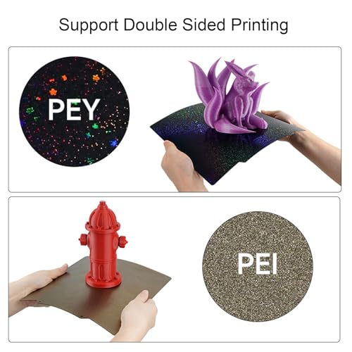 BORDSTRACT Double-Sided Build Plate, PEY Starry Sky + PEI Spray Texture Spring Steel 310x310mm Without Soft Magnetic Base, Hot Bed Platform for K1/K1 Max Model 3D Printers - style: PEY starry sky + PEI spray 310*310mm