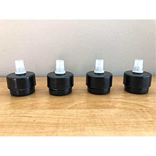 Shepherd Pack of 4 Self-Leveling Table Glides, 1/4" Threaded Stem with Adjustable Feet and Hardware, Eliminates Wobbling on Uneven Floors, Black - style: With Disc and Felt