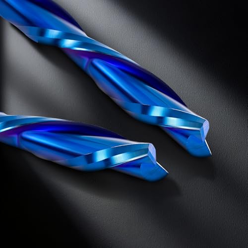 HQMaster Downcut Bit 1/8" Shank Down Cut Spiral CNC Router Bits End Mill Tungsten Carbide Milling Cutter Set 5 Pack (1/8" Cutting Diameter) - size: 1/8 in