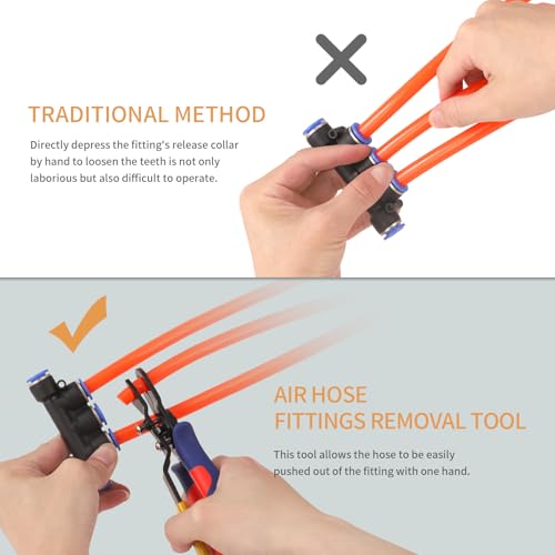 PLANEKO Air Line Removal Tool for 3/8" 1/2" Pneumatic Hose Removing - size: 3/8", 1/2"