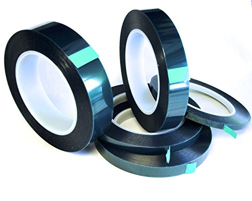 High Temp Masking Tape Kit, Green Polyester, 5 Roll